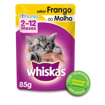 Sachê Whiskas Frango ao Molho para Gatos Filhotes - 85g